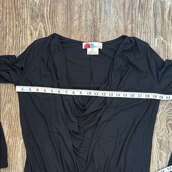 Free People Beach Black Long Sleeve Drape Coverup Swim Dress Women's Size Large - Picture 9 of 9